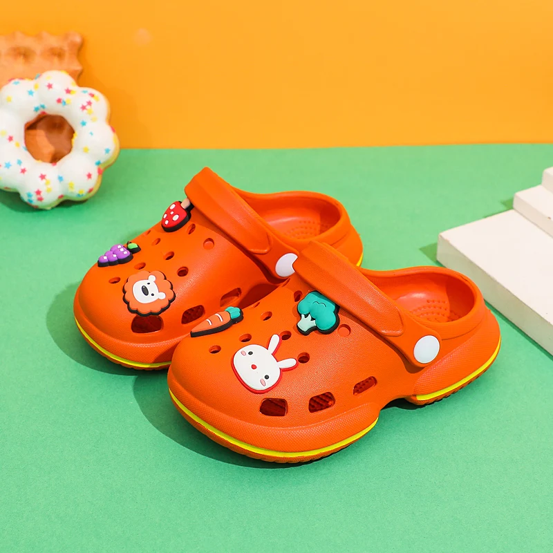 New Children Girl Boy Mules Clogs Kids Summer Cartoon candy Garden Beach Slippers Cave Hole Baby Shoes For Girls Boys EUR21-30