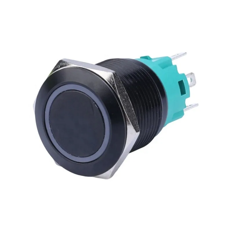 

19Mm Black 5Pin Automotive Instantaneous 12V 24V 220V LED Lighting Switch Button for Automobile Motorcycle