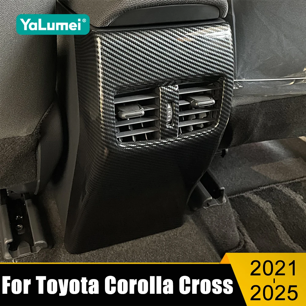 

For Toyota Corolla Cross XG10 2021 2022 2023 2024 2025 Hybrid Car Rear Air Condition outlet Vent Cover Carbon Fiber Accessories