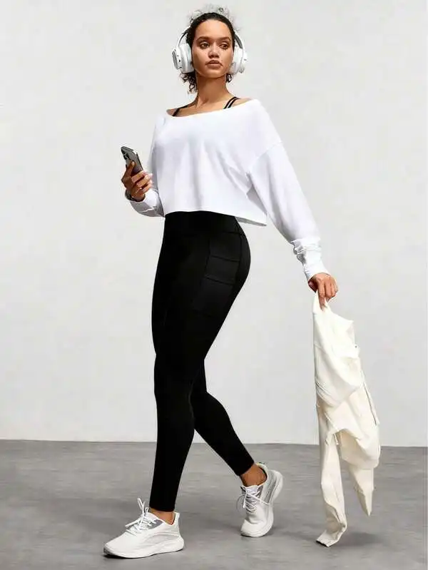 Women's Yoga Pants with Phone Pocket - High Waist Tummy Control Leggings, Non-S… - Image 2