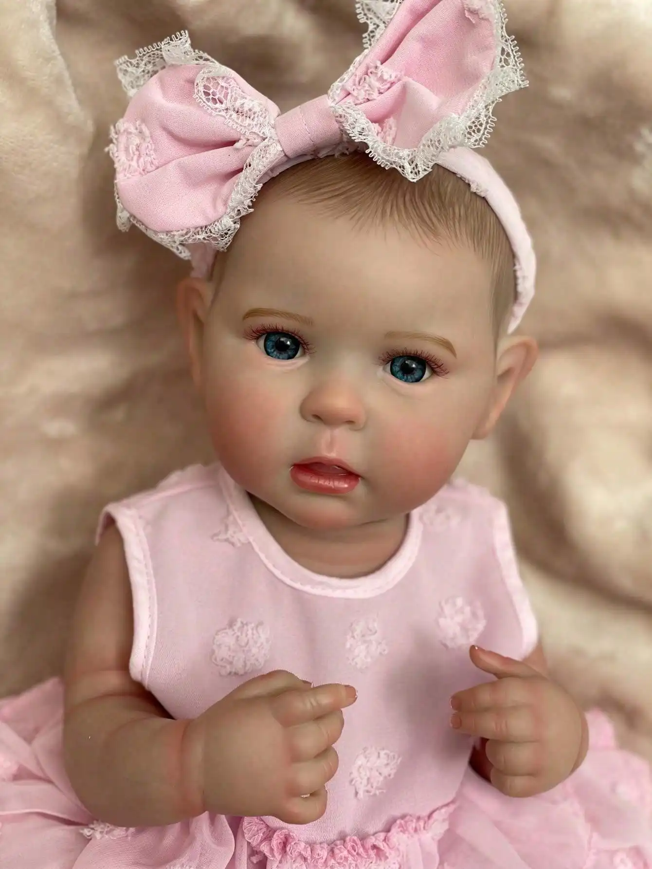 Saskia 18-Inch Cuddly Reborn Girl Ward | Handmade Lifelike Doll with 3D Painted Hair | Visible Realistic Veins | Christmas Gift