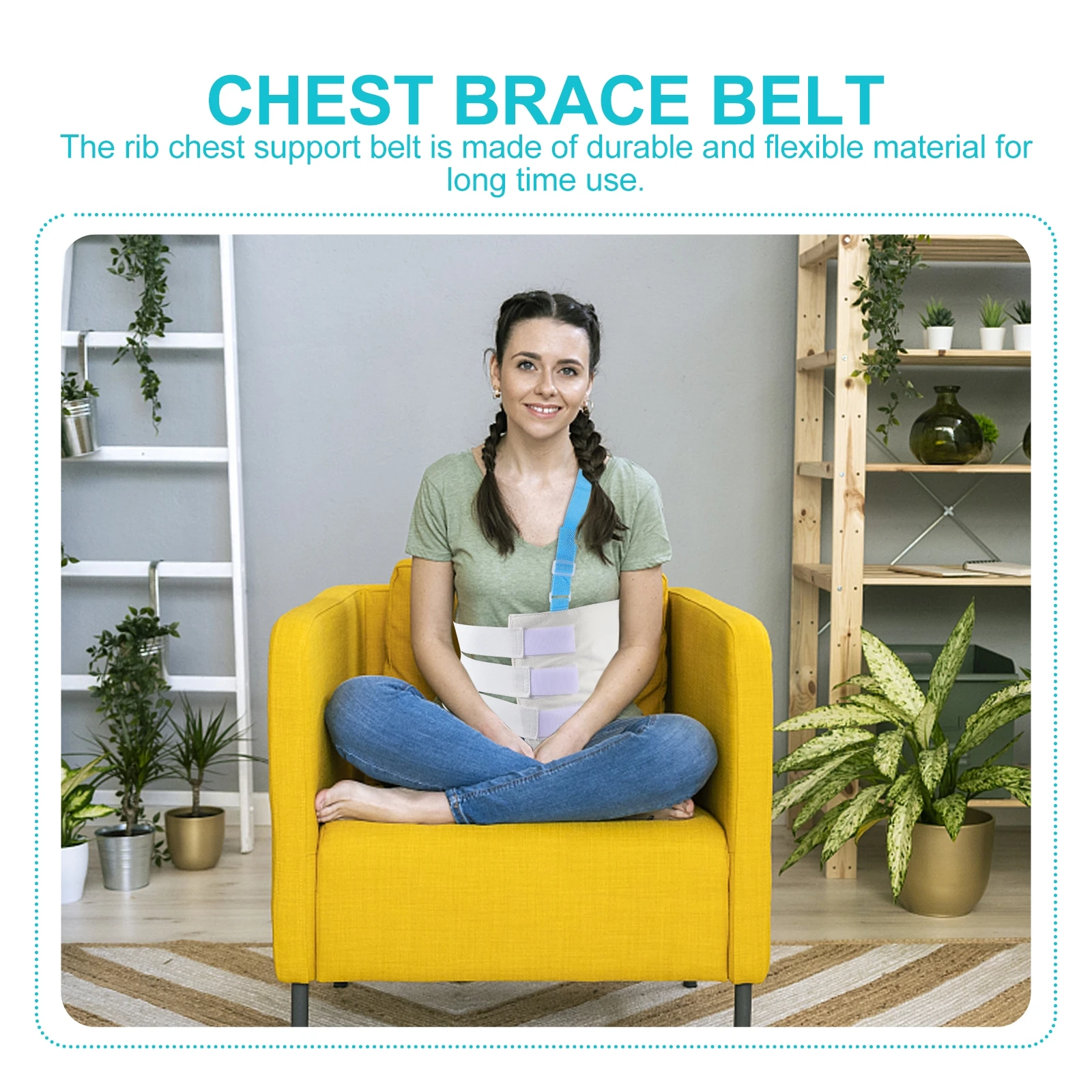 

Chest Rib Support Brace Adjustable Lightweight Breathable Sternum Injury Recovery Belt For Rib Fracture Dislocation Pain Relief