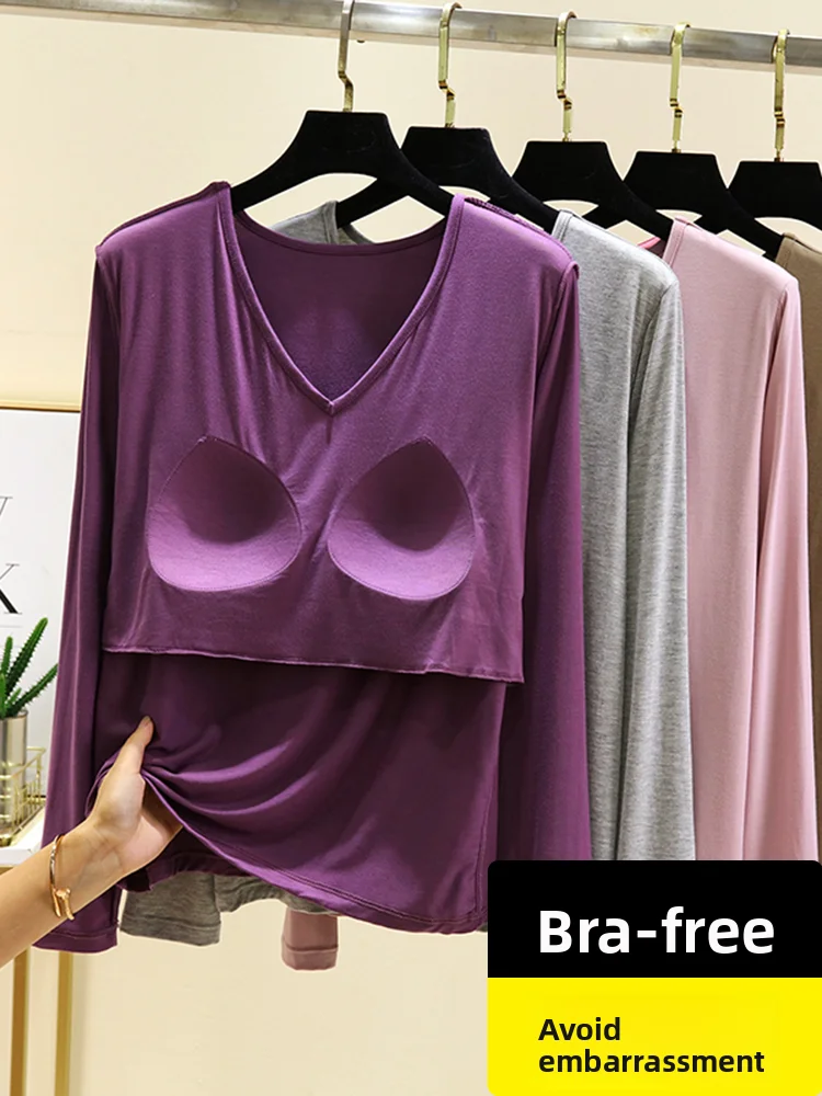 مشروط طويل Sve تي شيرت المرأة ربيع الخريف رقيقة V-Ne حجم كبير فضفاض قاعدة عادية irt تخفيف Sle طول منتظم #2