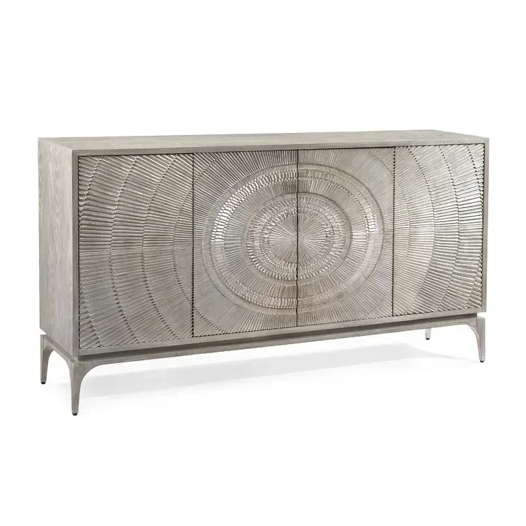 

Living room furniture minimalist silver foil oak sideboard silver gray decorative entrance cabinet hotel living room storage