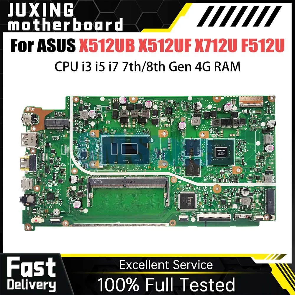 V5000UA Notebook Mainboard For ASUS X512UB X512UF F512U A512U X712U Y5100U Laptop Motherboard i3 i5 CPU 4GB RAM