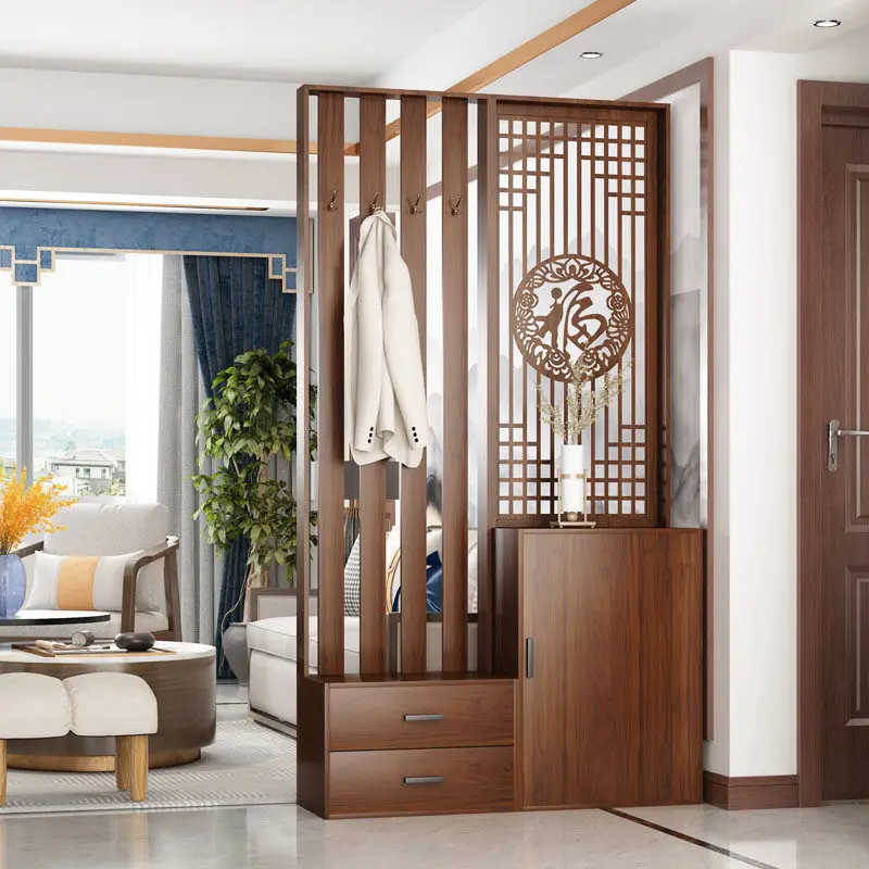 CX new Chinese-style screen enters the door entrance, shoe cabinet, coat rack, integrated living room partition cabinet
