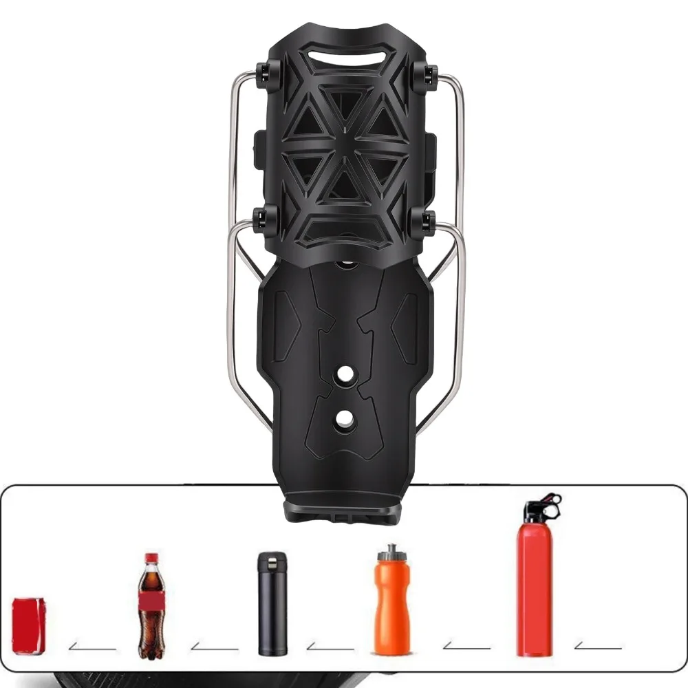 Black Punch-Free Adaptive Rotatable Water Cup Holder Plastic Adjustable Guard Bar Mount Cup Storage Rack