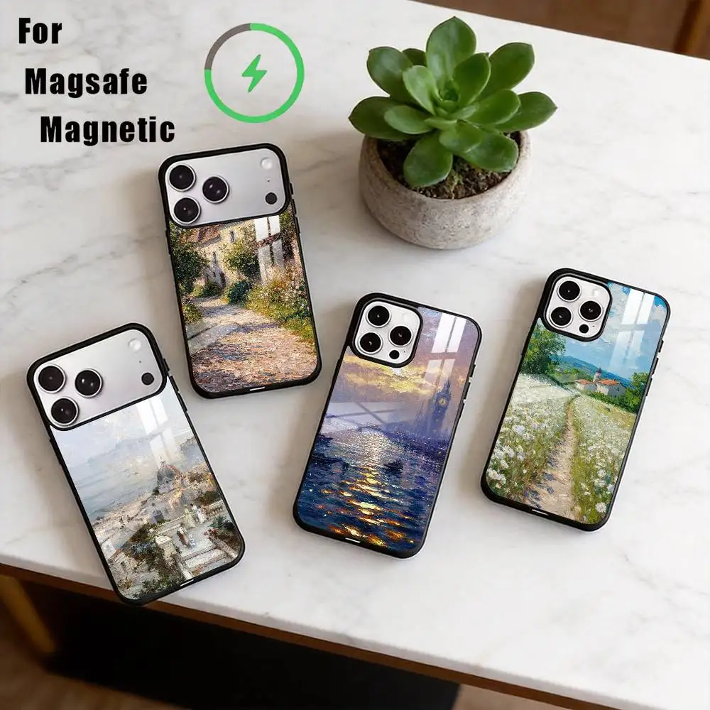

Landscape oil painting Phone Case For iPhone17,16,15,14,13,12,11 Plus,Pro Magnetic with Magsafe Wireless Charging
