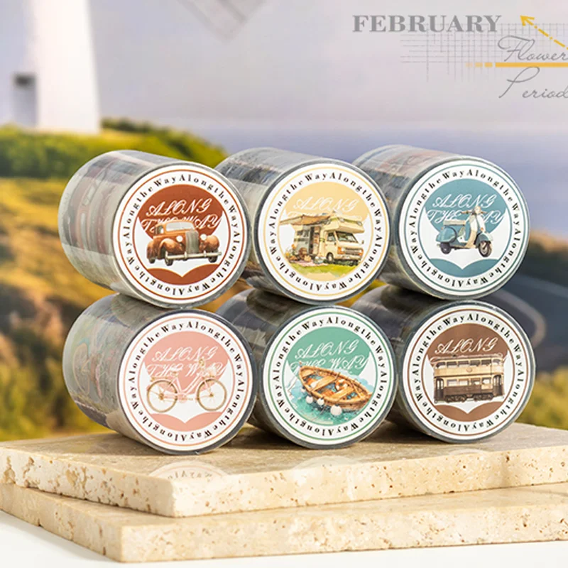 Taśma PET Mr.Paper 200cm z serii Journey, oryginalna, do dziennika, notatnika, pamiętnika, ramki na zdjęcia, kalendarza, dekoracji, rękodzieła DIY, taśma washi