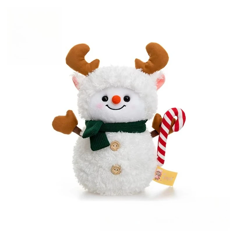 Cute soft material 20cm Christmas snowman cartoon plush animal ornament gift plush toy