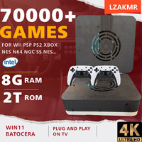 Super Console X3 Plug and Play on TV I3-3110M Game Console 2T HDD 70000+Games For Wii PS2 N64 PSP GameCube N64 Wireless handle