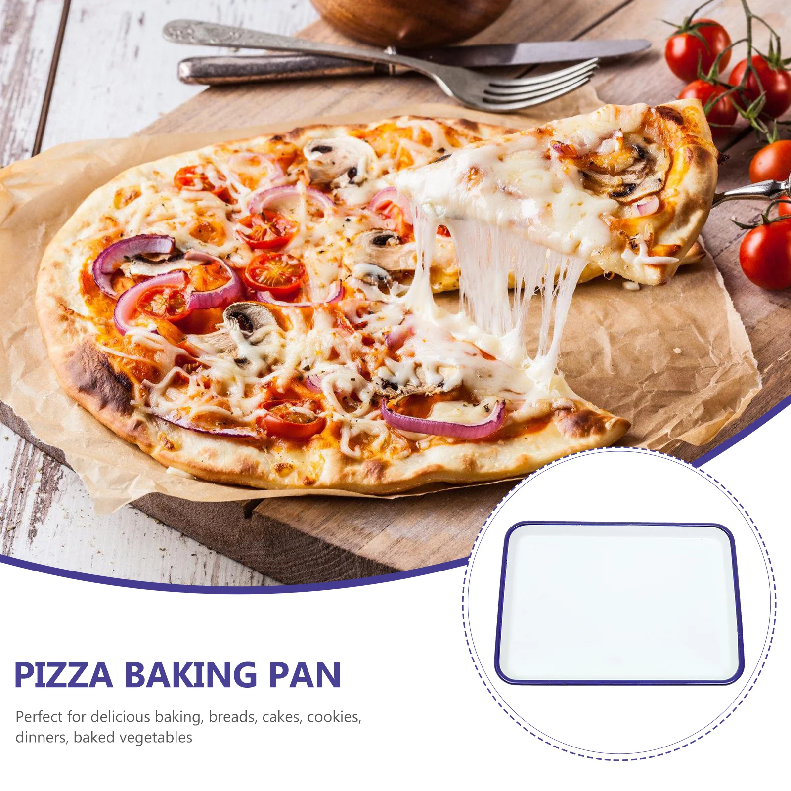 

Enamel Bake Pan Rectangular Roasting Tray Non Stick Baking Dish Heat Resistant Oven Safe Serving Tray for Food Cooking