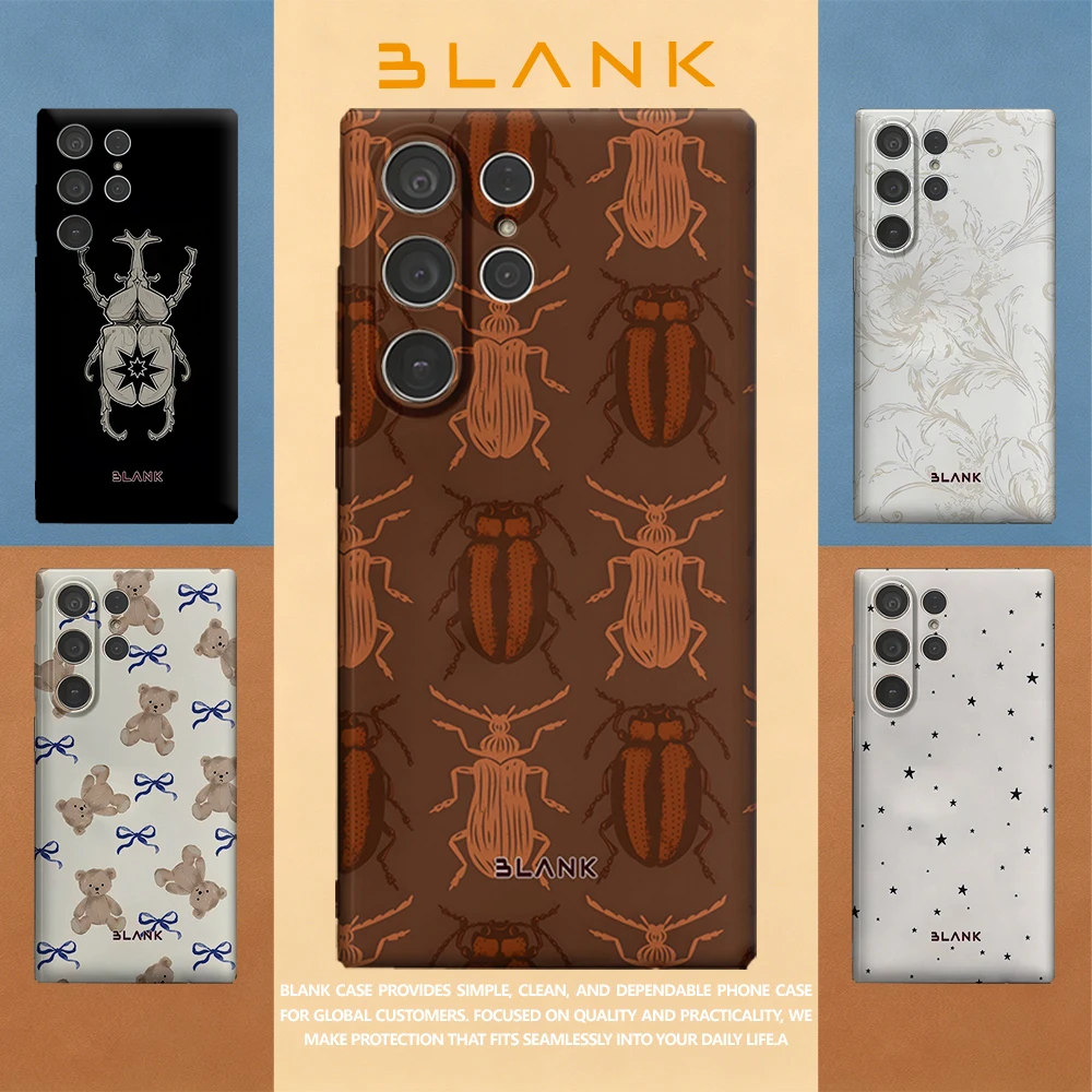 Beetle Print For Samsung Galaxy S26 S25 S24 A56 A36 Phone Case Protection Cover for Women Girl Blank
