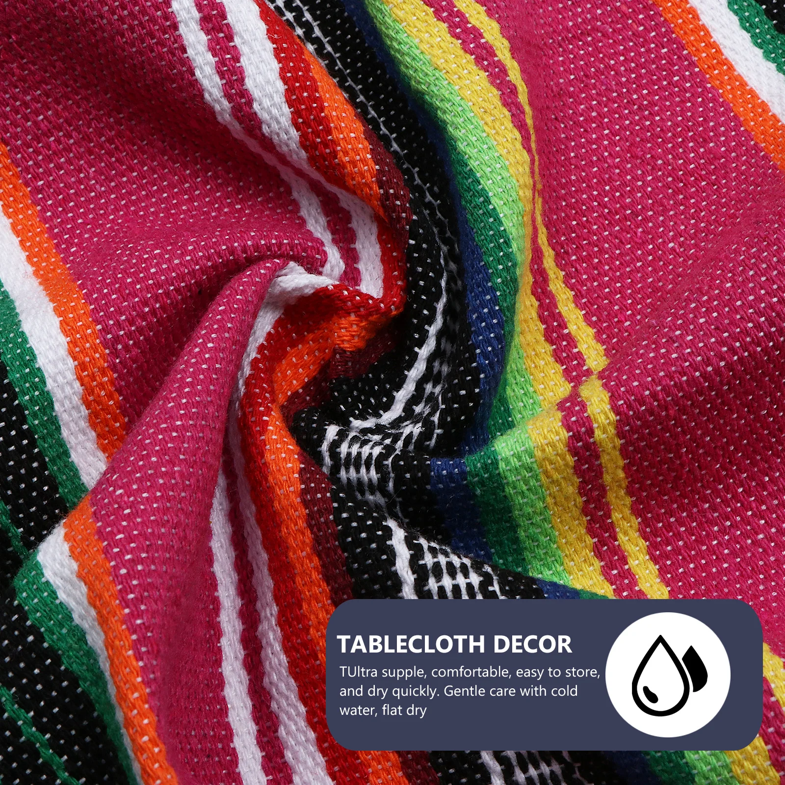 

Stylish Tabletop Blanket Mexican Design Rainbow Rug Creative Cotton Striped Weave for Home Decor Indoor Mexican Style Rugs