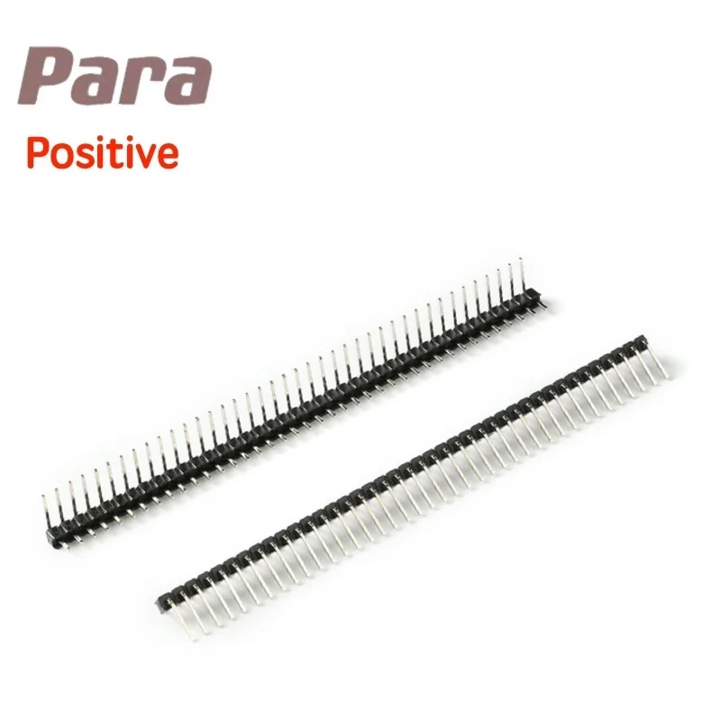 10pcs 2.54mm 40Pin 1*40P 1X40P 90 Degree Right Angle Single Row Male Pin Header Positive/Reverse PCB Board Connector Pinheader