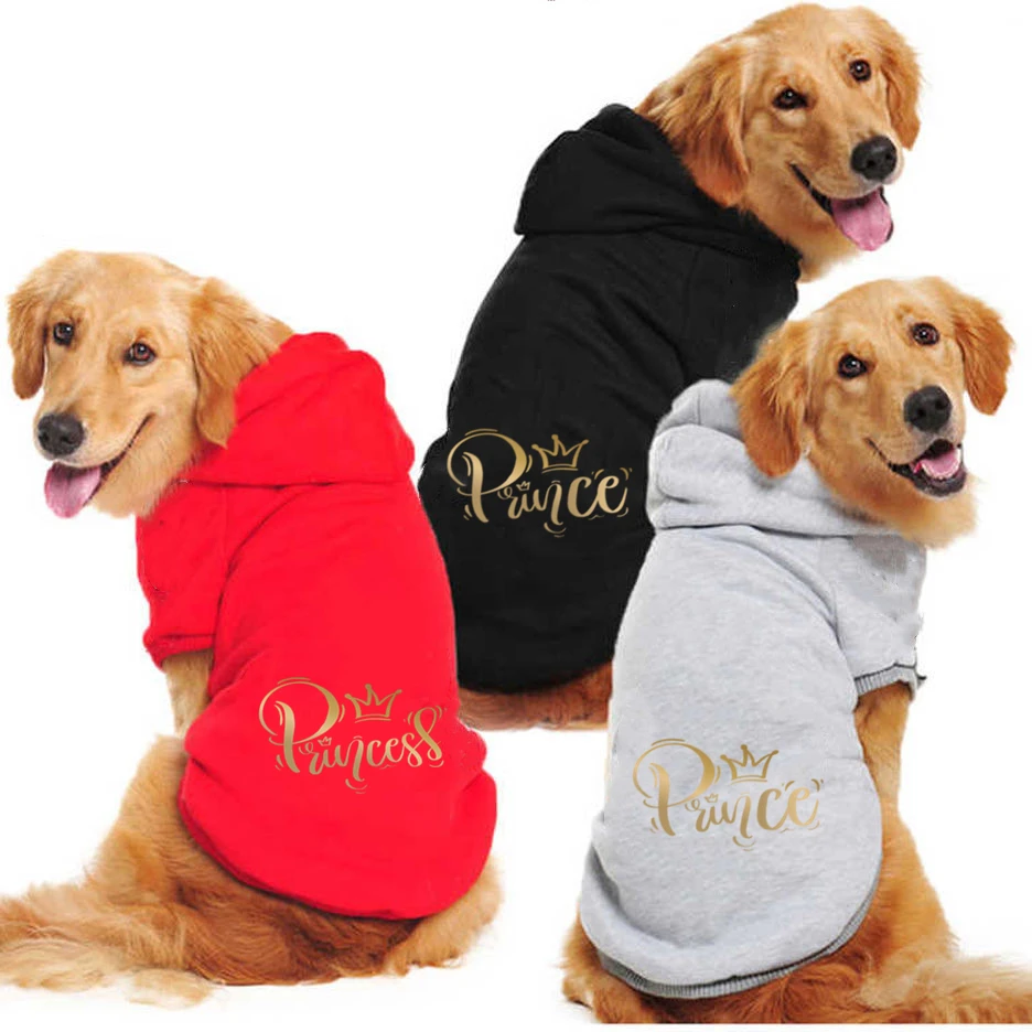 fashion large dog hoodies costom designer clothes autumn winter boy girl puppy cat golden princess prince printed item xs-9xl