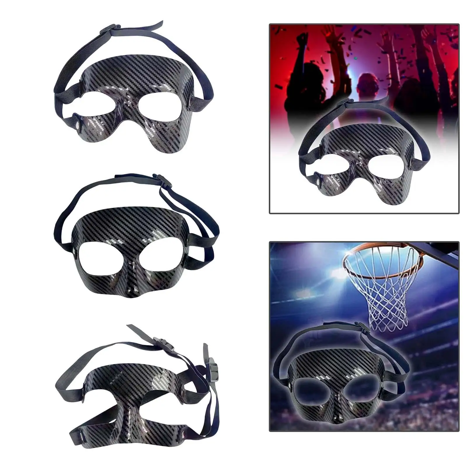 Maschera da softball con cinturino elastico regolabile leggero per protezione per il naso Maschera da basket per karate, calcio, basket, allenamento per adulti