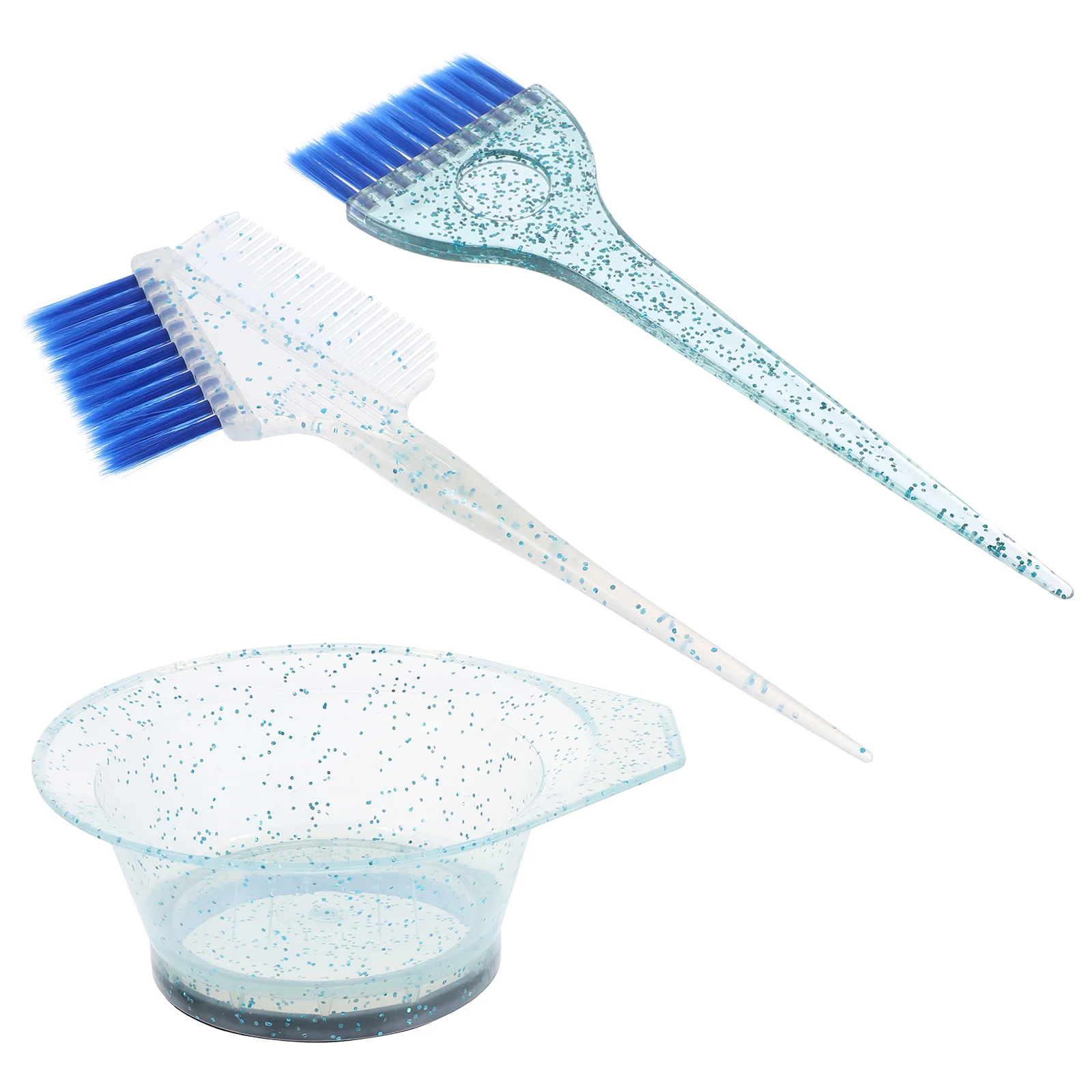 

1Set Hair Dye Mixing Bowl with Brush Set Clear Graduated Scale Bowl Fine Bristle Brush for Smooth Blending Hair Dye Kit