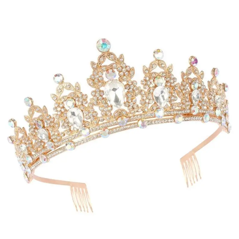 A52E Elegant Crystal Crowns Tiaras for Women Pageant Queen Headbands Perfect for Weddings and Prom Photo Props