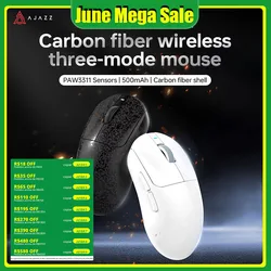 AJAZZ AJ199 Wireless Gaming Mouse PAW3311 24000DPI Lightweight Bluetooth/Wired Carbon Fiber Mice for PC Laptop Gamer