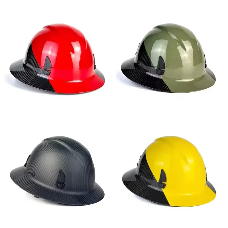 Lightweight Carbon Fiber Safety Hard Hat-Heavy Head Protection for Workplace Safety