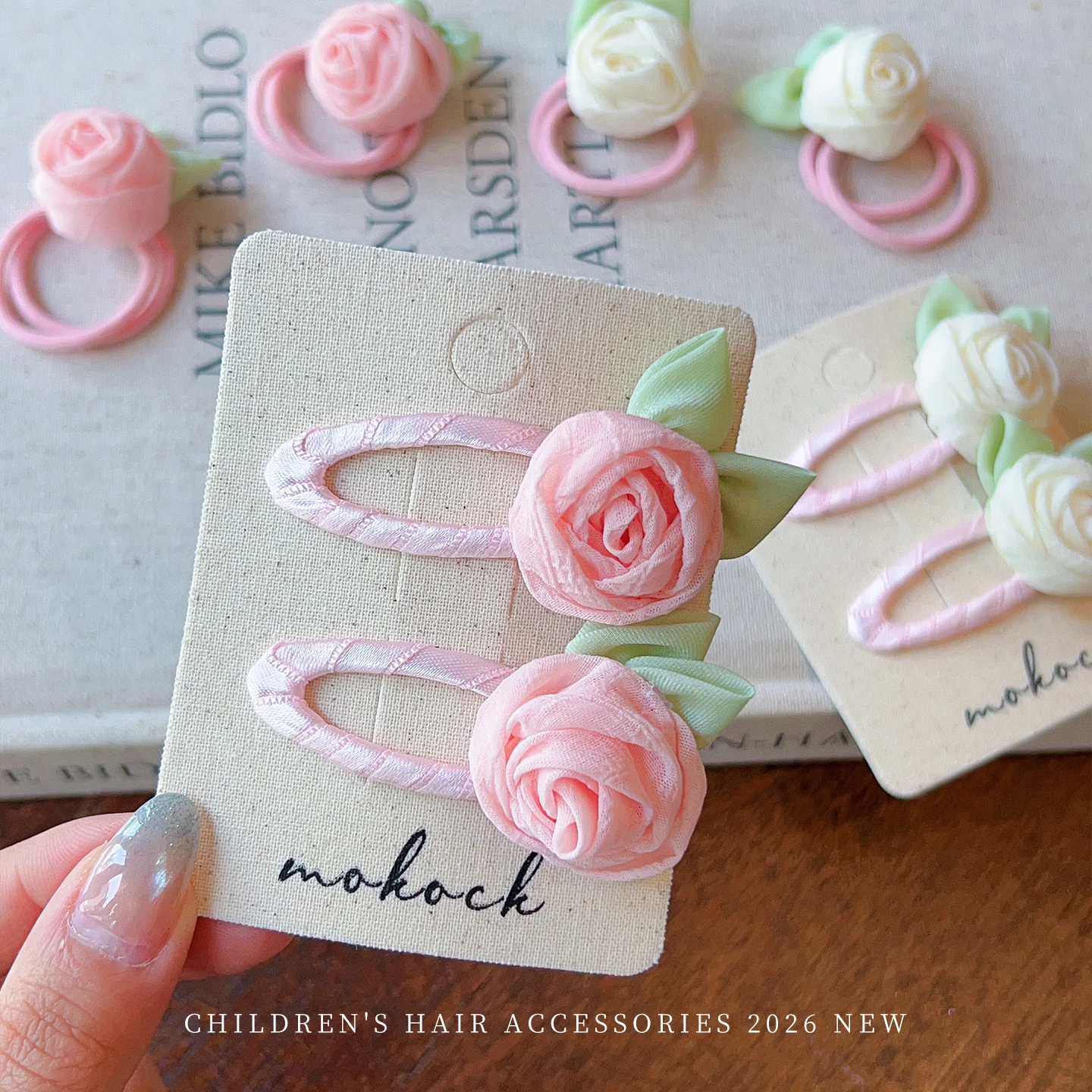 Neue Mode 2-teiliges Set Weiße Rosa Blumen-Haarspangen Schonende Haarnadeln für Babymädchen Frauen Koreanische Accessoires Partygeschenk 2026 – Detail 6