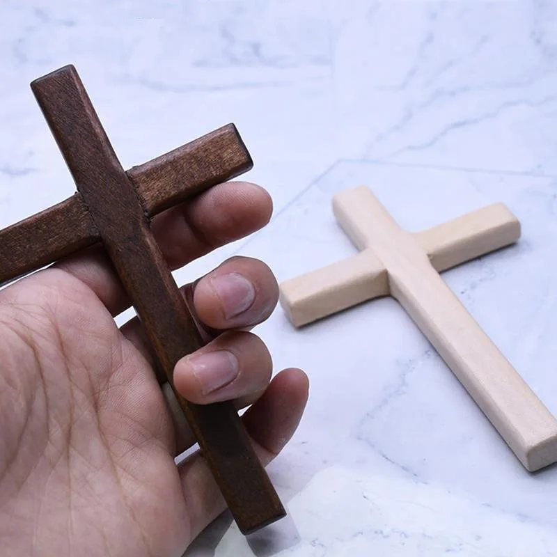 

1pcs 12cm Christian Wooden Cross Hanging Wall Large Long Crucifix Two Color
