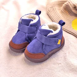 Bottes de neige en peluche coordonnantes pour bébés filles et garçons, chaussures d'extérieur pour tout-petits, bottes astronomiques souples pour enfants, hiver