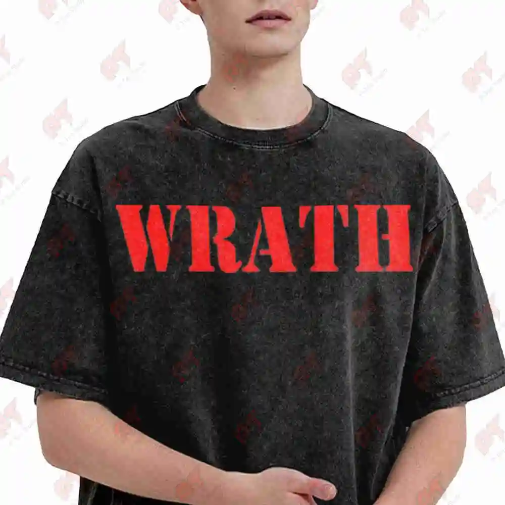 Wrath Natural Selection Vintage Washed Tee Pure Cotton T-Shirt