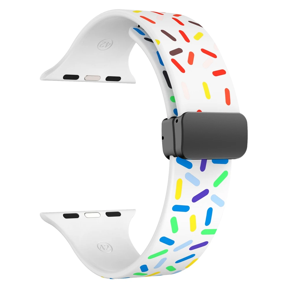 

Magnetic Strap For Apple watch band 49mm 45mm 44mm 40mm 41mm 42mm 38mm 45 mm Silicone Bracelet iWatch Series 6 5 3 7 8 se ultra