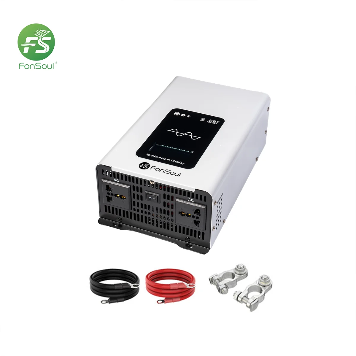 3500W Peak Pure Sine Wave Inverter, 1500W Continuous, 12V DC to 110/220V AC, 95% Efficiency, LCD Display, for RV, Camping