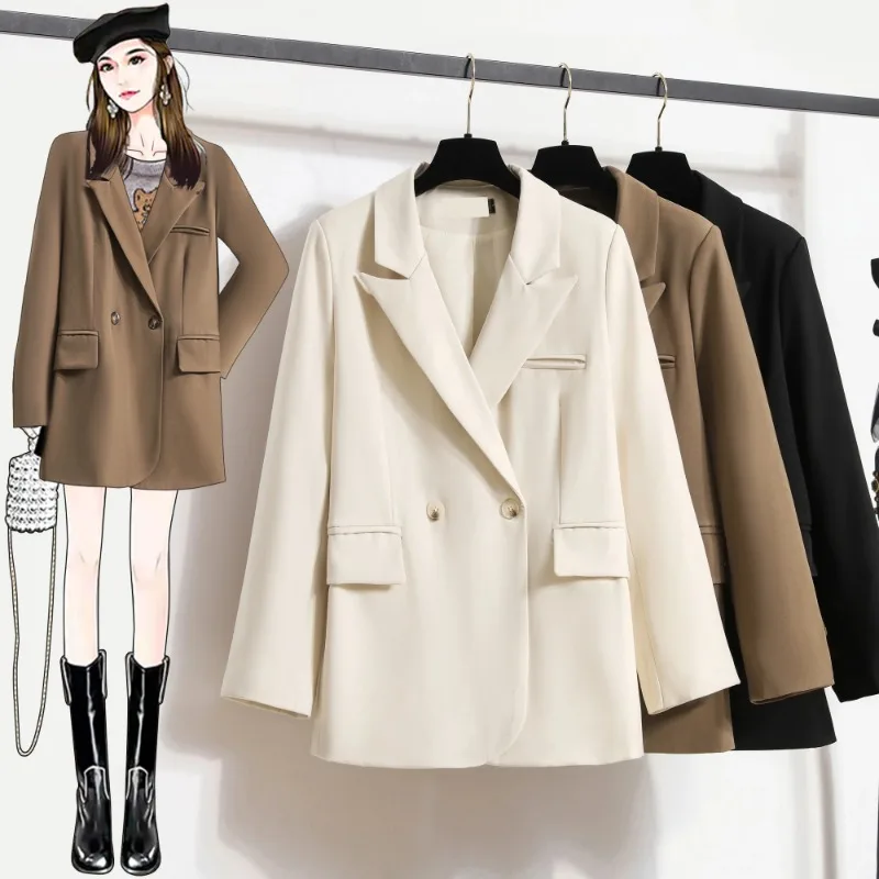 

Insozkdg 2024 Spring Autumn Designer Niche Blazer Loose Korean Style Elegant Blazer Jacket Women Office Lady Coat Fashionable