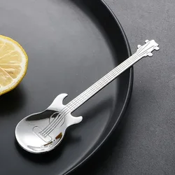 Guitar-Shaped Stainless Steel Spoon - Perfect for Coffee, Tea, Desserts | Durable, Stylish Tableware for Music Enthusiasts