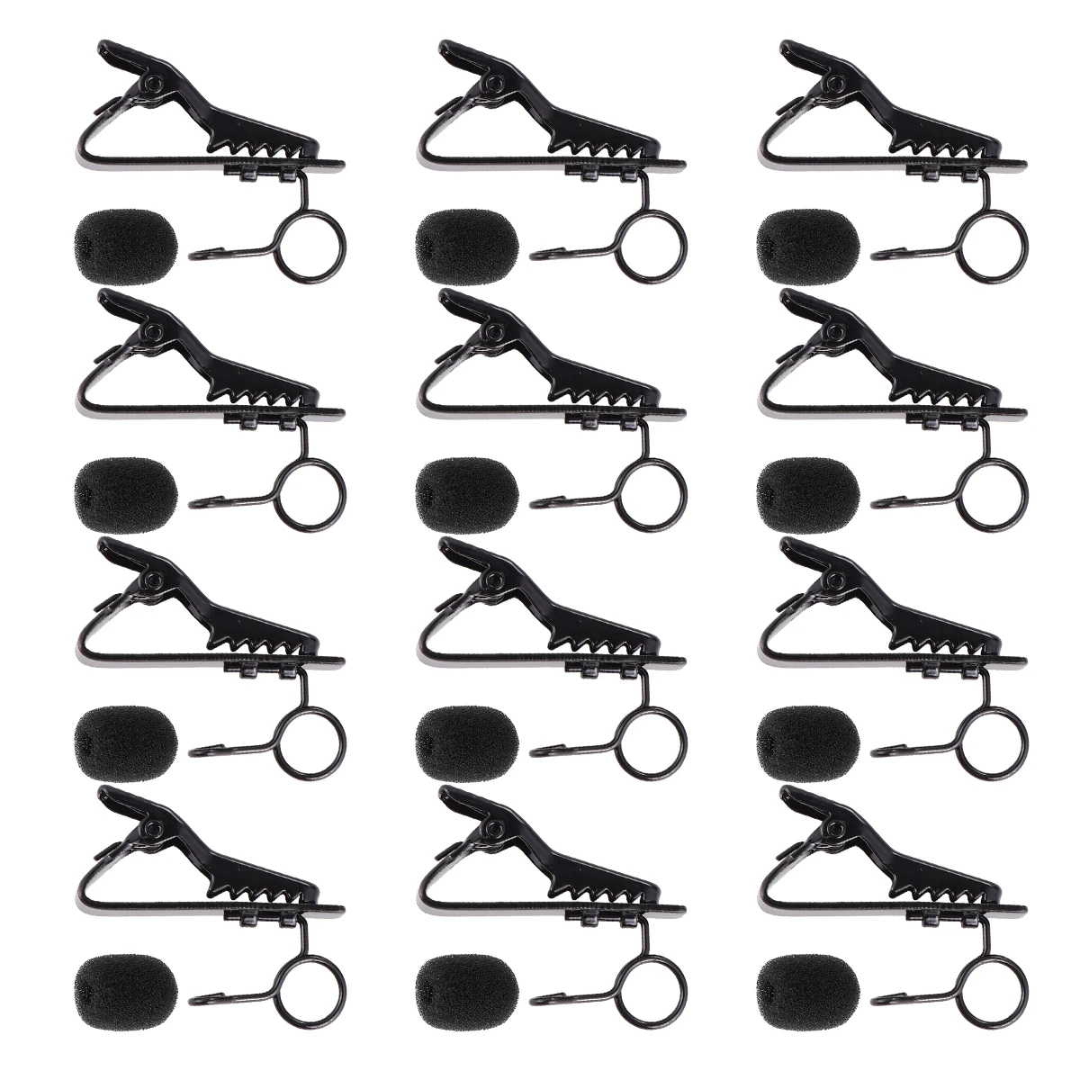 

24Pcs Microphone Lapel Tie Clip Universal Mini Lapel Lavalier Microphone Mic Clip Iron Clip Black(12Pcs Clips + 12Pcs Sponge Cov