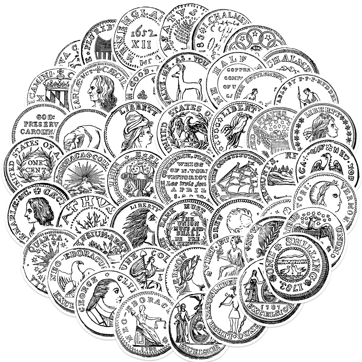 10/50 قطعة عملات الرجعية الكرتون الكتابة على الجدران ملصقات DIY بها بنفسك الهاتف الغيتار المحمول دفتر حقيبة كوب ملصق مضاد للمياه لعبة أطفال #2