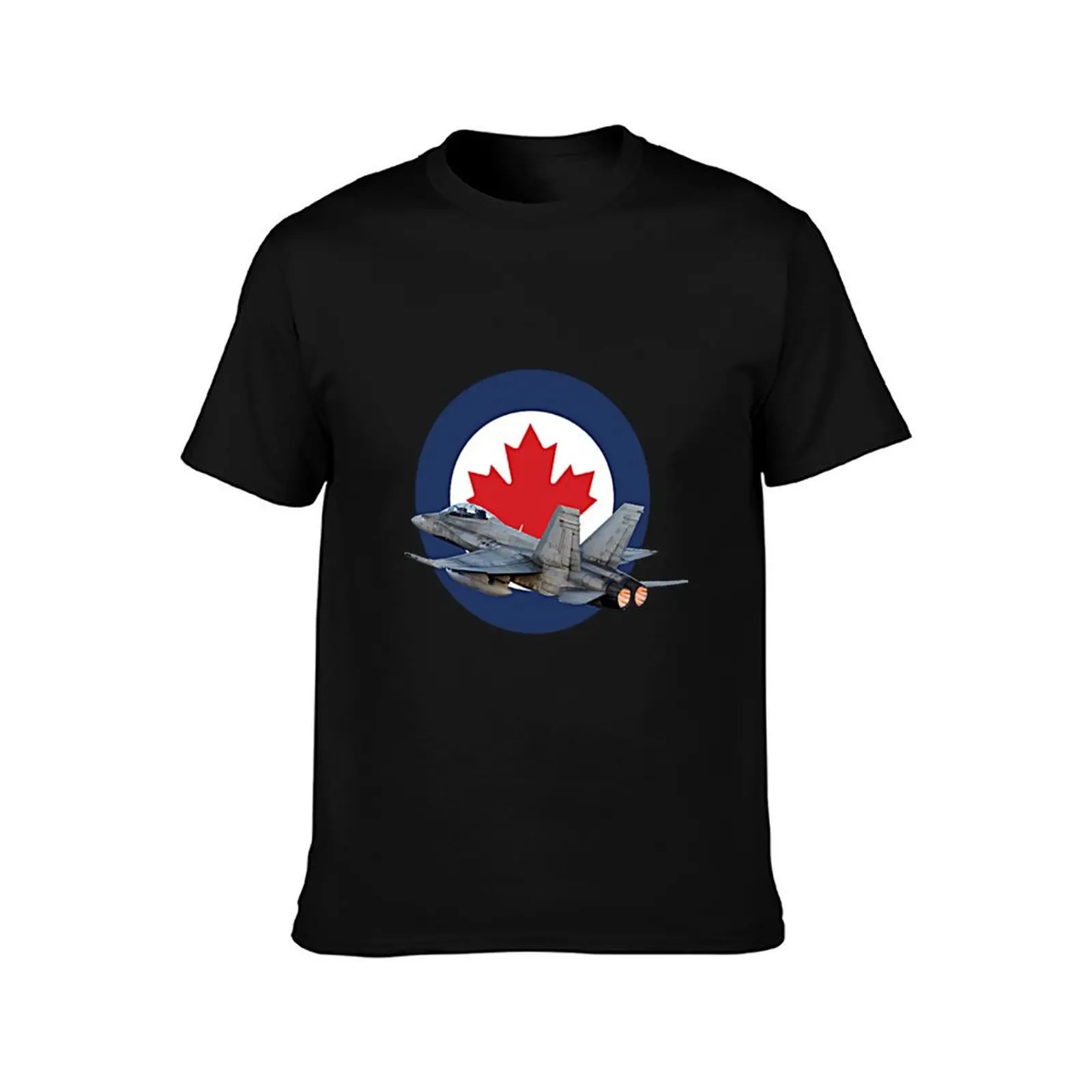 Canadian Airforce Canada RCAF Cf-18 Hornet Roundel T-Shirt Summer Casual Cotton Tee Oversized Streetwear Tops 100% Cotton