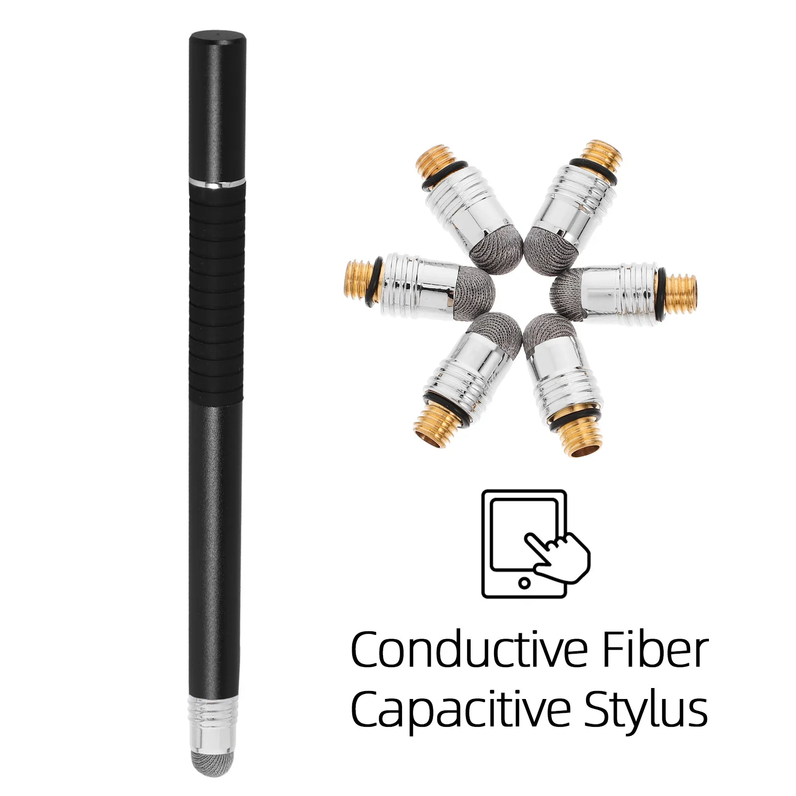 6Pcs Stylus Pen Tip Replacement For Tips Mesh Fiber Capacitive Accurate Precise Responsive