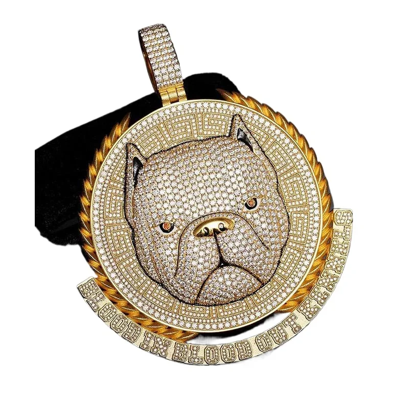 Hot-selling hip-hop personality disc pendant premium personal necklace inlay