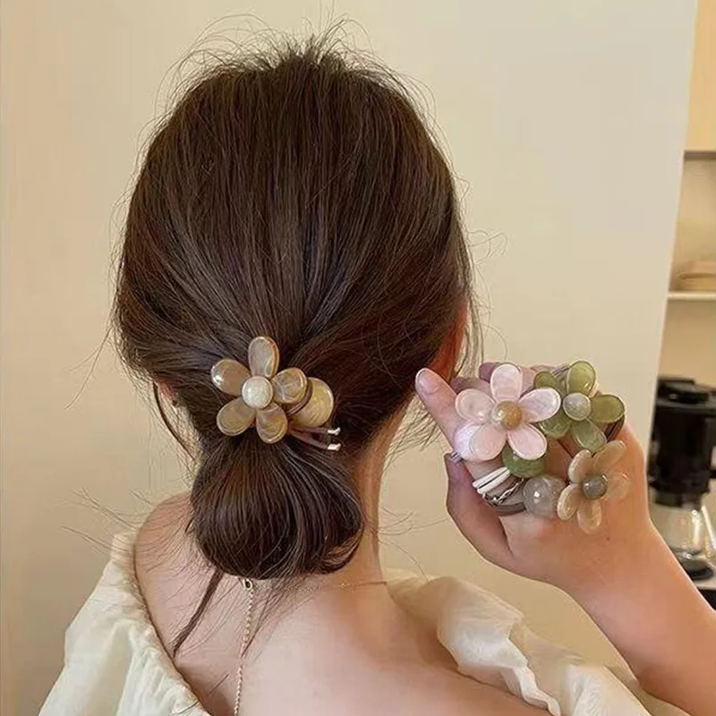 

BYL New High Elasticity Flower Hair Tie Sweet Personality Fashion Headband Simple Ponytail Hair Accessories for Women Girls