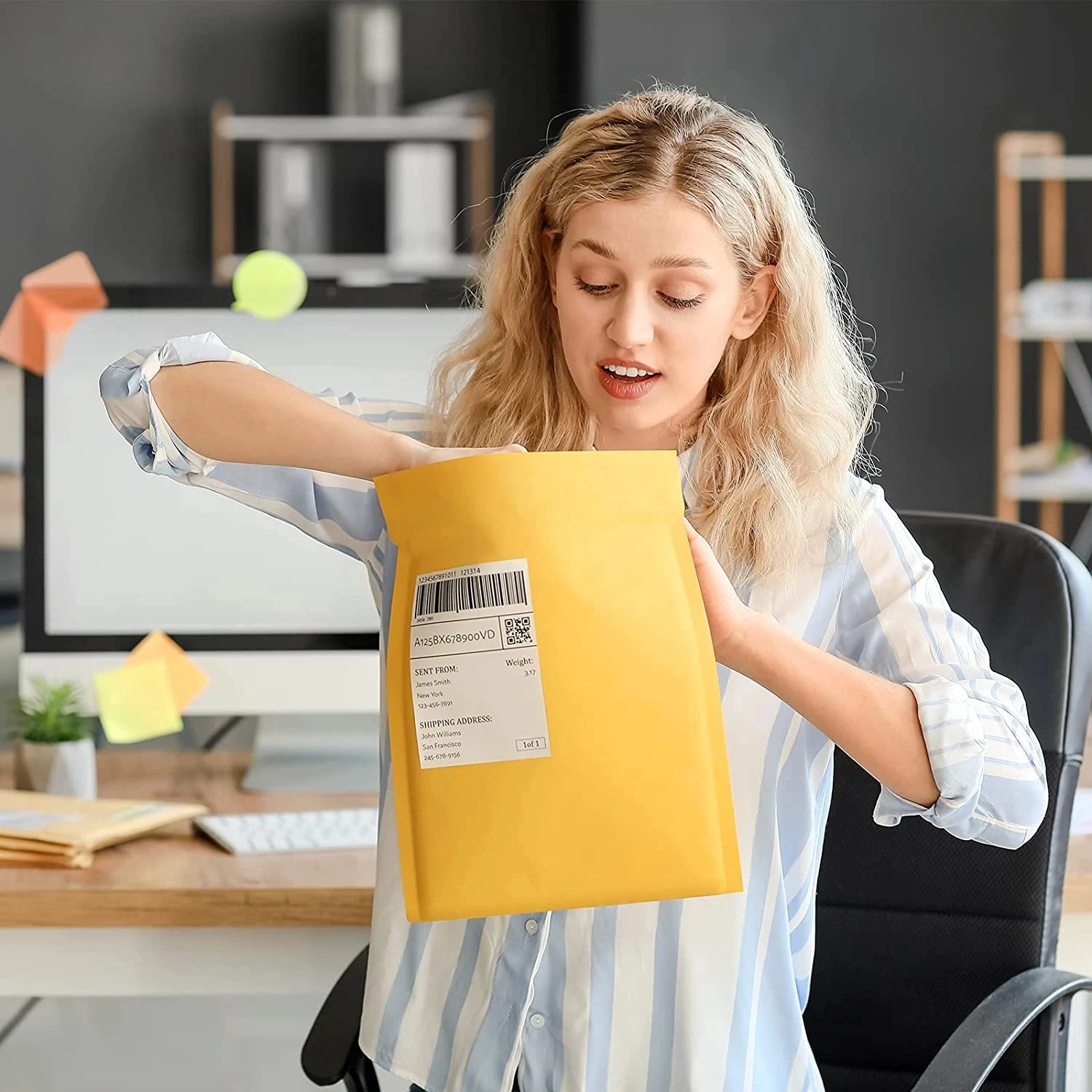 Sobres de burbujas de papel Kraft, sobres acolchados de espuma para envío de correo, bolsa de almacenamiento de mensajería, 50 piezas