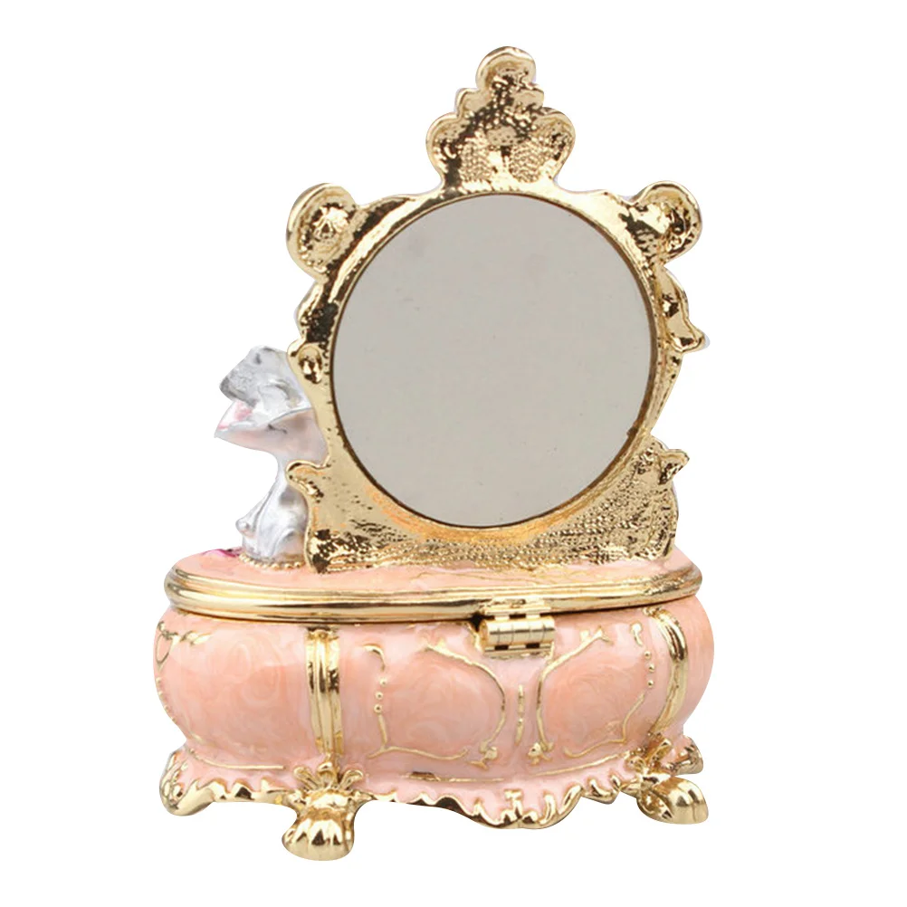 Jewelry Storage Box Zinc Alloy Dresser Shaped Small Desktop Adorn Organizer Ring Necklace Earrings Holder Gift Case