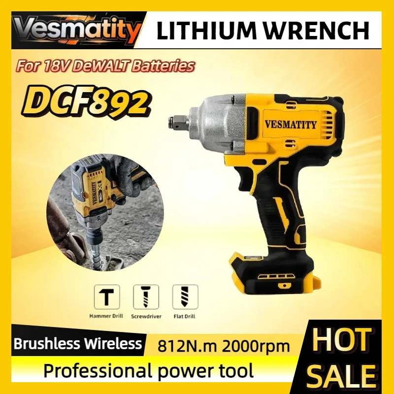 high-torque-dcf892-brushless-wireless-impact-wrench-electric-tool-powerful-portable-torque-wrench-for-dewalt-18v-battery