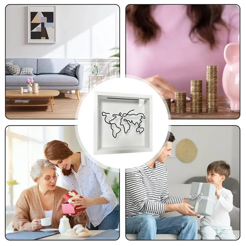 Shadow Box With Slot Wooden Ticket Archive Travel Keepsake Shadow Box Acrylic Surfaces Keepsake Shadow Box For Pictures