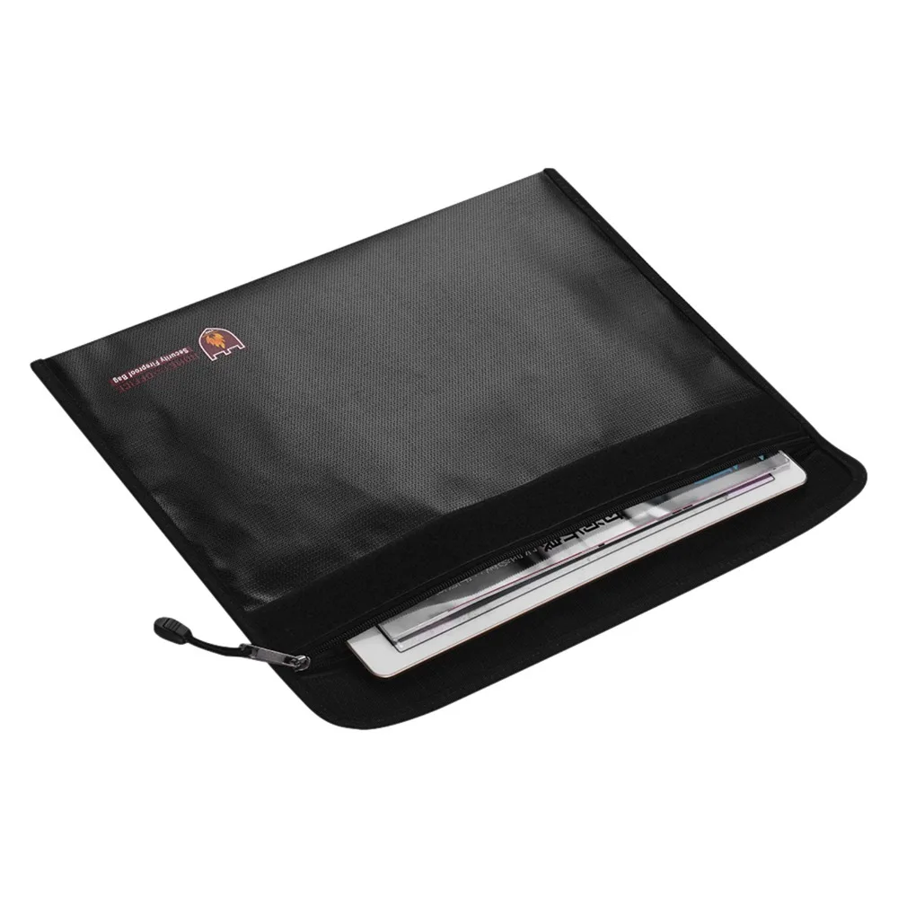 Fiberglas Fireproof Document Bag Water Proof Silicone Coated Fireproof Money Bag Multifuctional Zipper Closure