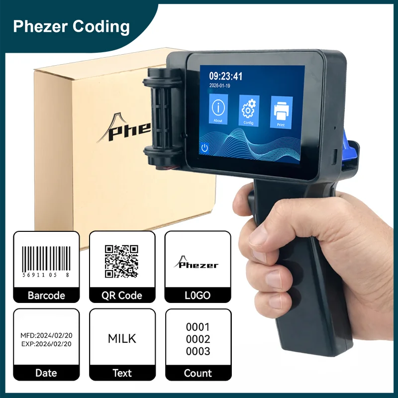 

For hp Phezer 2026 NEW PC14plus 12.7mm Handheldprinter mini printer QR Bar Batch Code Date Number Logo Portable printer