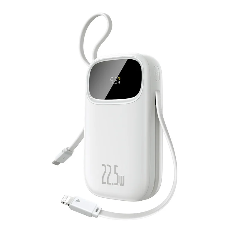 Baseus 22.5W 10000mAh 20000mAh Power Bank Built-In Retractable USB-C & Lightning Cable for iPhone 16 Samsung S25 Xiaomi Poco image 3