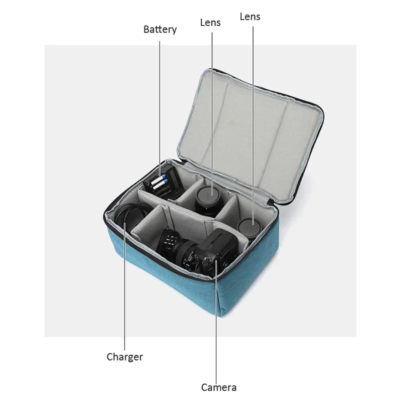 Waterproof Camera Bag Oxford Insert Photography Organizer Removable Partition Dividers Storage Case Fit Canon Nikon Sony DSLR