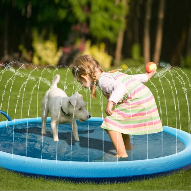 Thickened Pet Spray Mat, Non Slip Mat for Pets, Outdoor Dog and Child Spray Mat, Folding Pet Dog Swimming Pool, Folding Cleaning