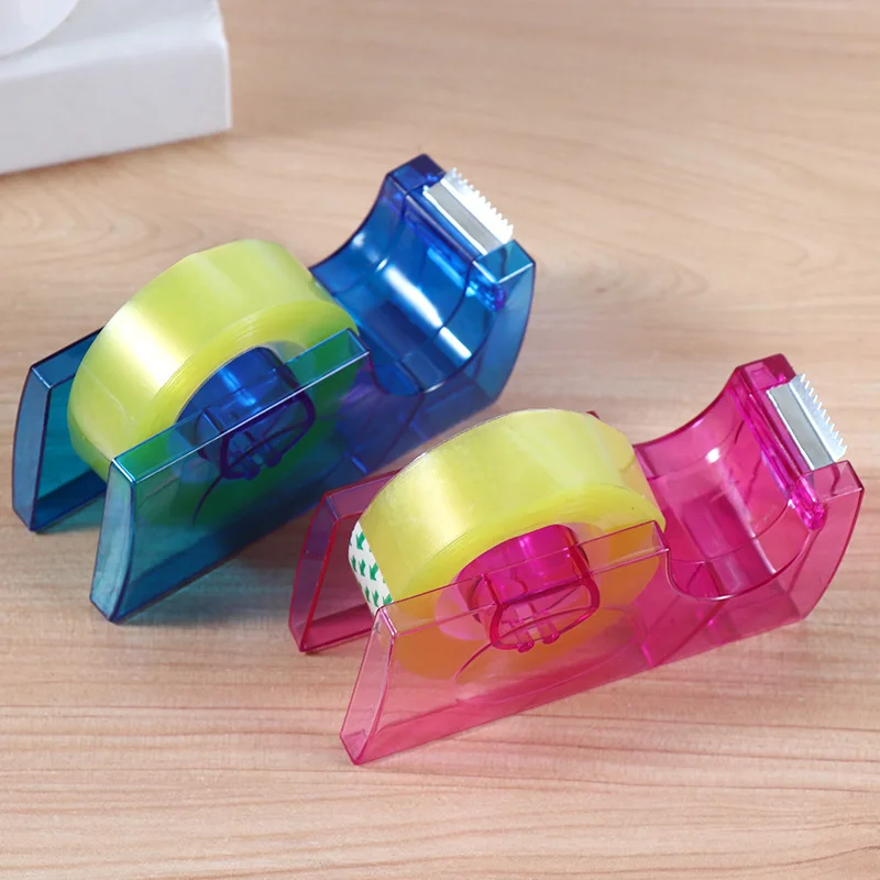 

2pcs Small Tape Dispenser Portable Tape Holder Tear Scotch Tape Cutter Glue Adhesive Paper Machine Base Seat Desktop Cutting