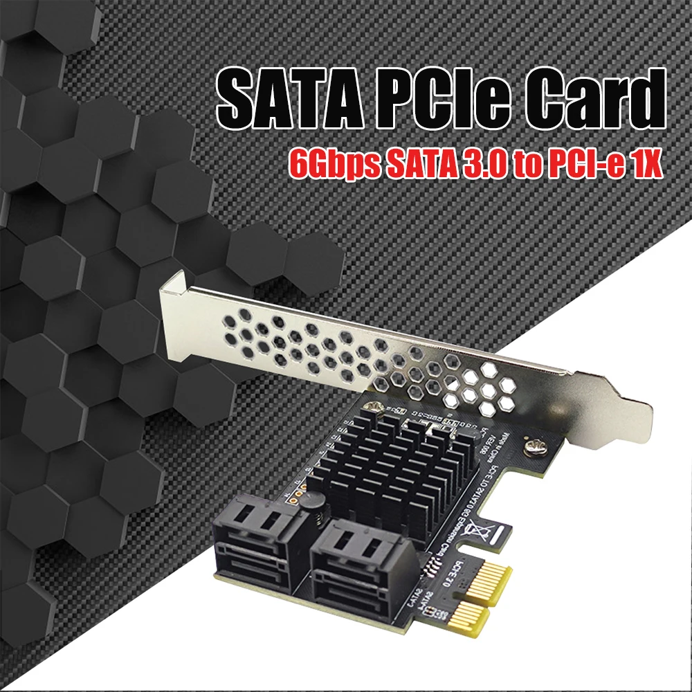 4 Port SATA III PCIe Card 6Gbps SATA 3.0 to PCI Express 1X Adapter with Bracket Hard Disk Drive SSD Adapter Card